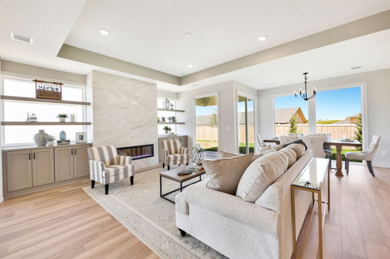 A beautiful living room in a Wichita custom home