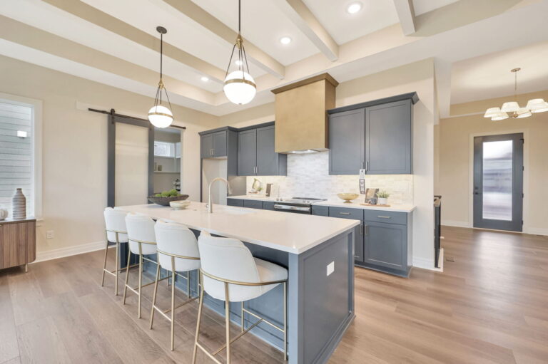 The stylish kitchen in a York custom home