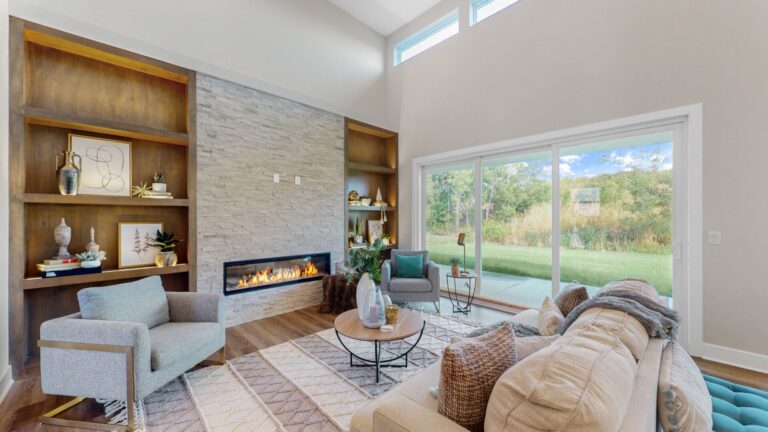 The living room in a Verde living room from Paul Gray Homes