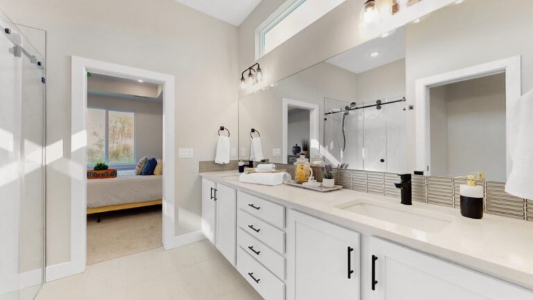 The master bathroom in a Verde custom home