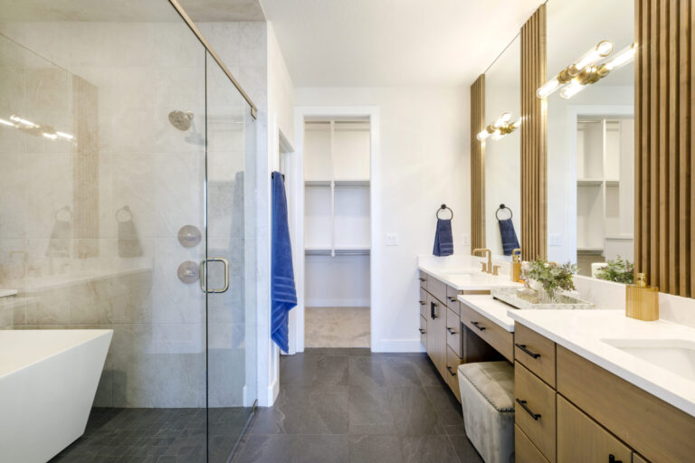 The master Bathroom in a custom luxury home in Wichita, Kansas