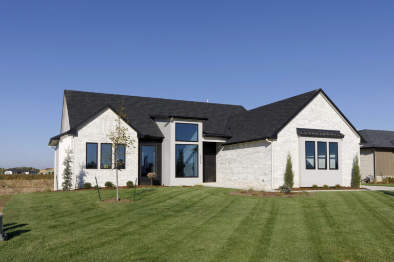 The streetview of a newport custom home