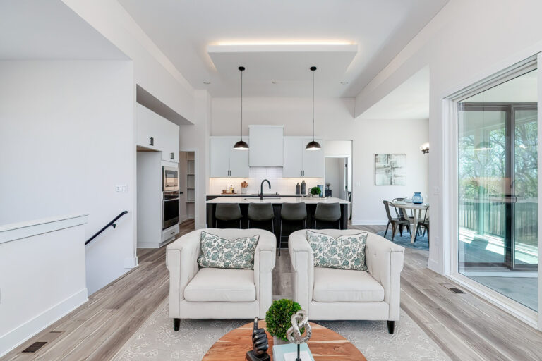 The great room in the Amalfi home plan