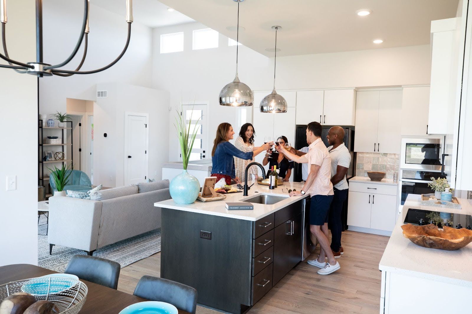 An open concept kitchen designed by Paul Gray Homes in Wichita